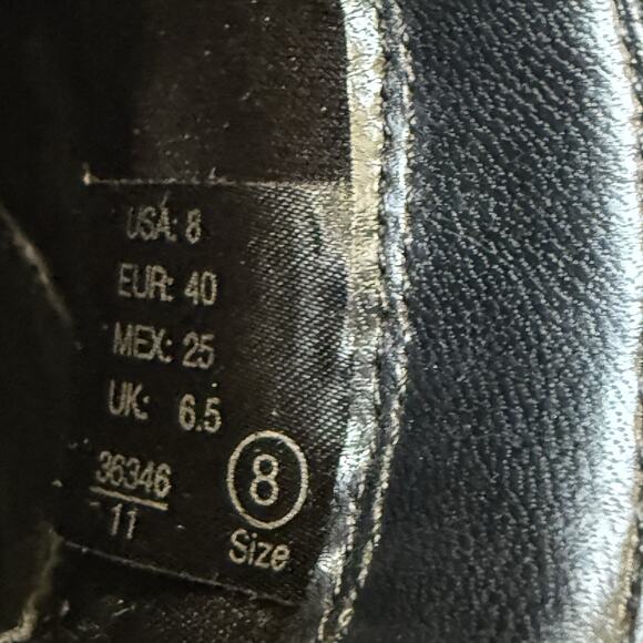 VTG Predictions Ankle Boots Pointed Toe Black Leather Heeled Buckle Zip Classic - Picture 8 of 8